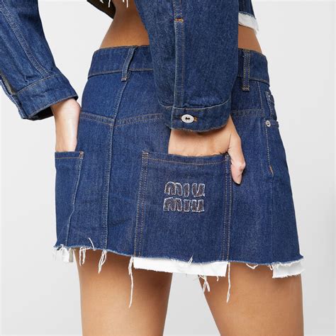 miu miu denim skirt